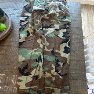 US Military Pants Mens Large Reg Woodland Hot Weather Combat Camo Cargo Trousers